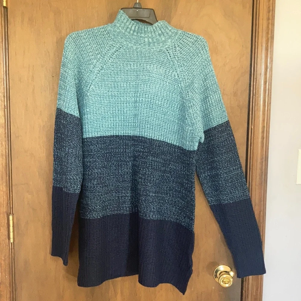 Relisted Jason Maxwell sweater color block stripes casual fall winter office 1X - Picture 3 of 15